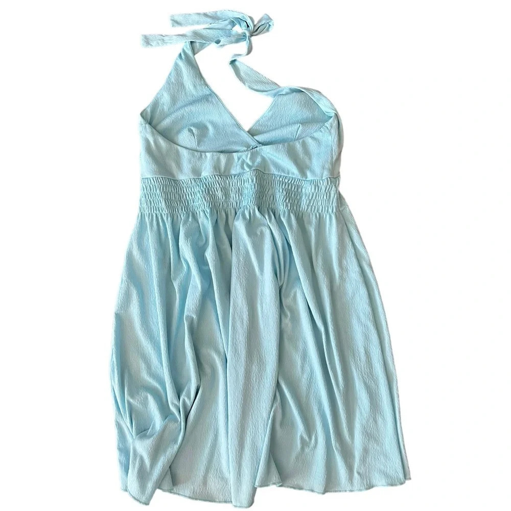 Light Blue Halter Mini Dress - Unbranded - Picture 2 of 3